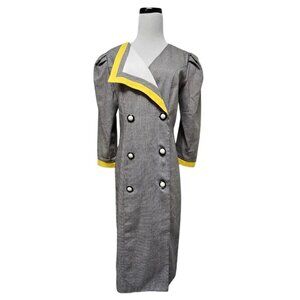 90s First Focus Houndstooth Double Breasted Blazer Dress . Size 9/10 Made in USA